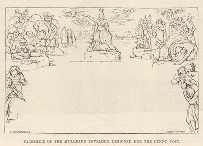 为Penny Post设计的Mulready Envelope的传真 作者 威廉·穆雷迪（William Mulready）
